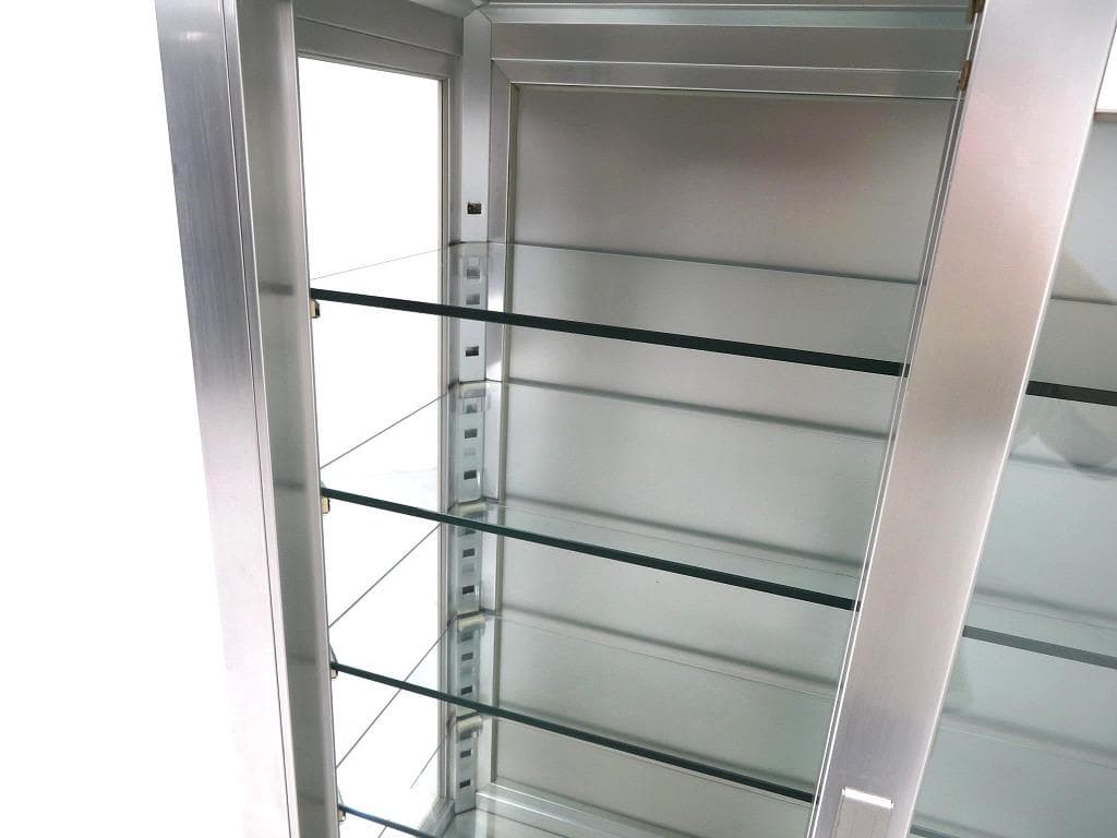 美品　ユヤマ　アルミ　ガラス　ケビント　ドクターキャビネット　飾り棚　シェルフ