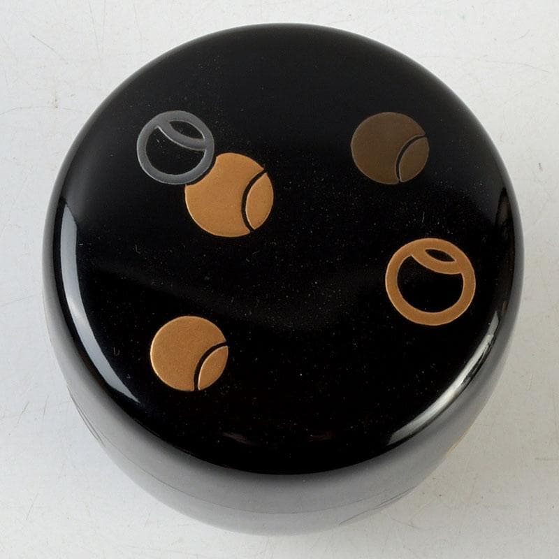 茶道具　塗師　幸悦作　つぼつぼ蒔絵　中棗　共箱　V　9389