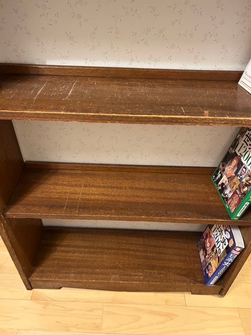 本棚・シェルフ・レトロ・アンティーク木製本棚・木製5段シェルフ ブラウン167㎝