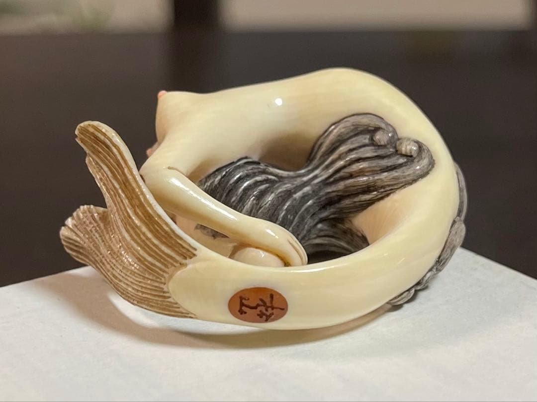 『人魚』 根付 　　（提げ物 /緒締め /帯留め /Netsuke）