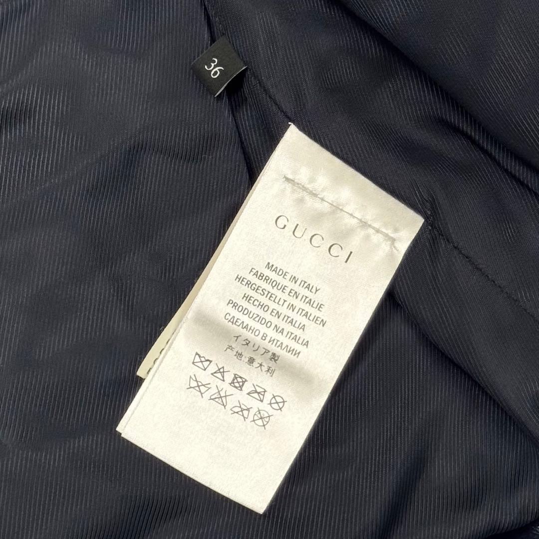 極美品 名作 GUCCI イールスキン レザージャケット グッチカラー 36