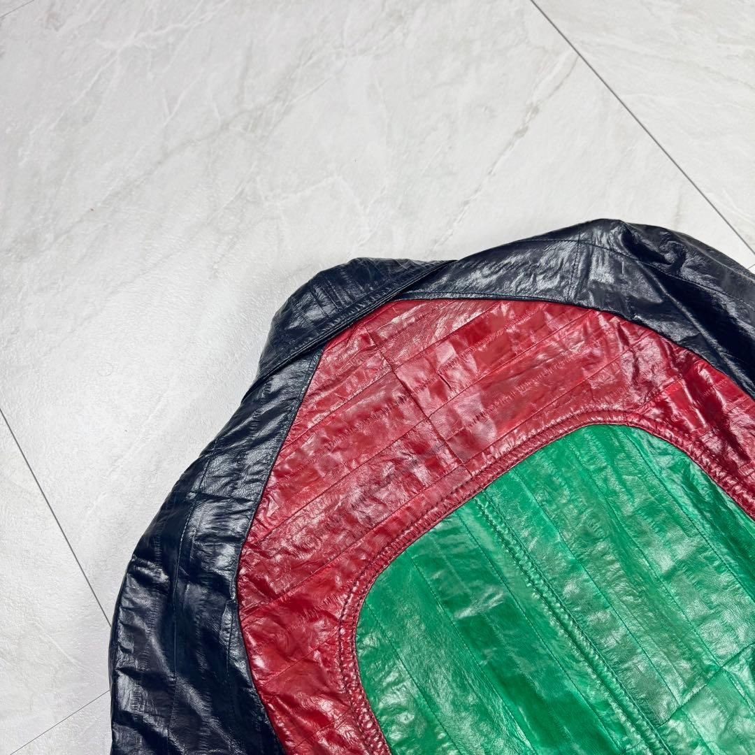 極美品 名作 GUCCI イールスキン レザージャケット グッチカラー 36