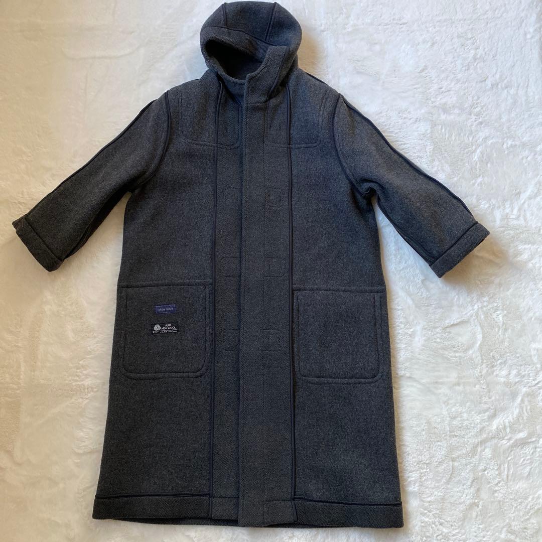 SHIPS ウールヘリンボーン ロング ダッフルコート イギリス製 グレー