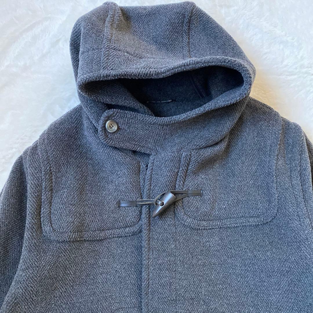 SHIPS ウールヘリンボーン ロング ダッフルコート イギリス製 グレー