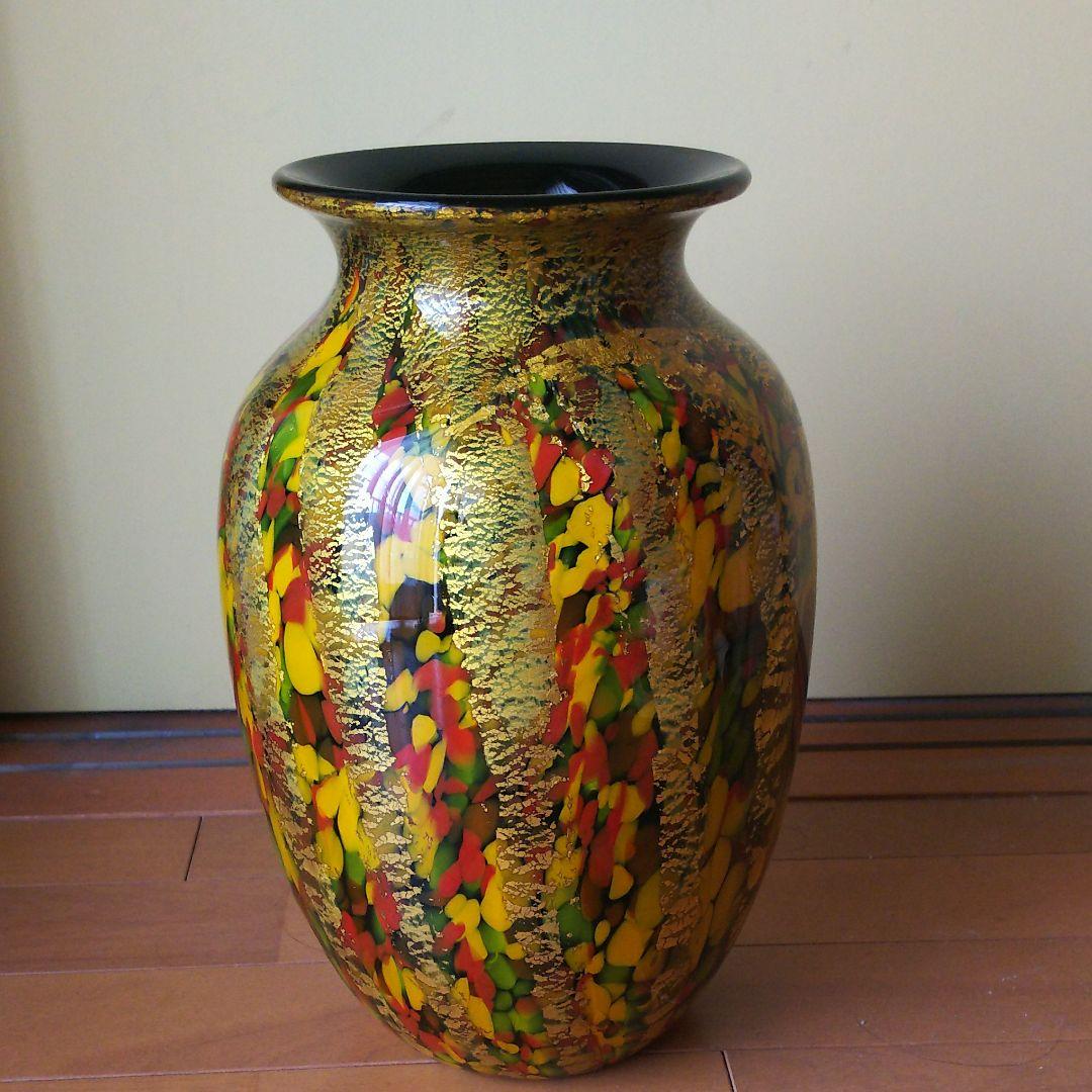 ガラス   花瓶    大きな花瓶   昭和レトロ