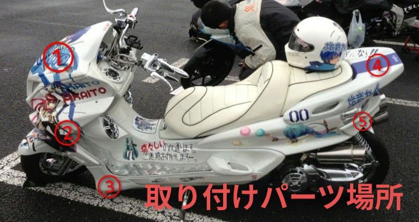 マジェスティC　250　SG03J　ホワイト カウル 5点セット