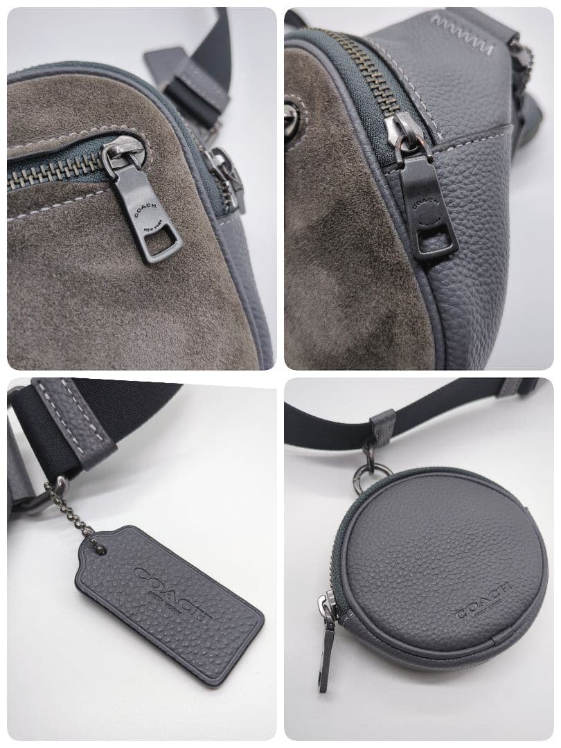【希少カモデル・美品】コーチ☆カメラバッグ スエード×レザー ミニポーチ付