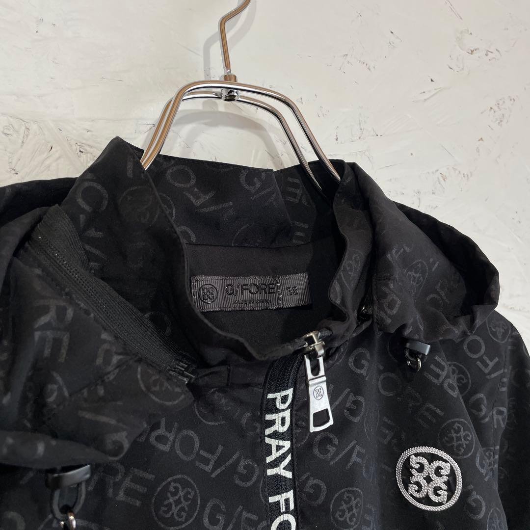 ゴルフウェア【G/FORE】フード付きジャケット　ナイロンジャケット　黒　38