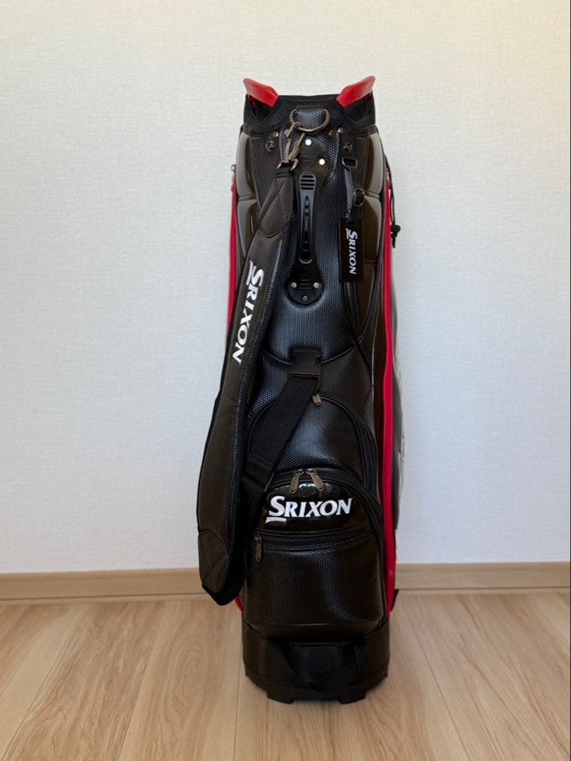 【美品】スリクソン キャディバッグ GGC-S166 軽量 ブラック/ホワイト