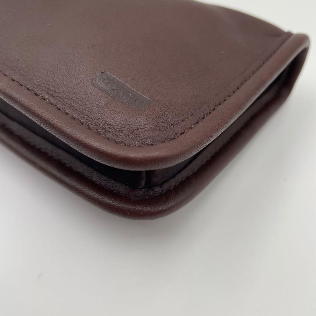 希少 COACH オールドコーチ マルチポーチレザー ダークブラウン 90s