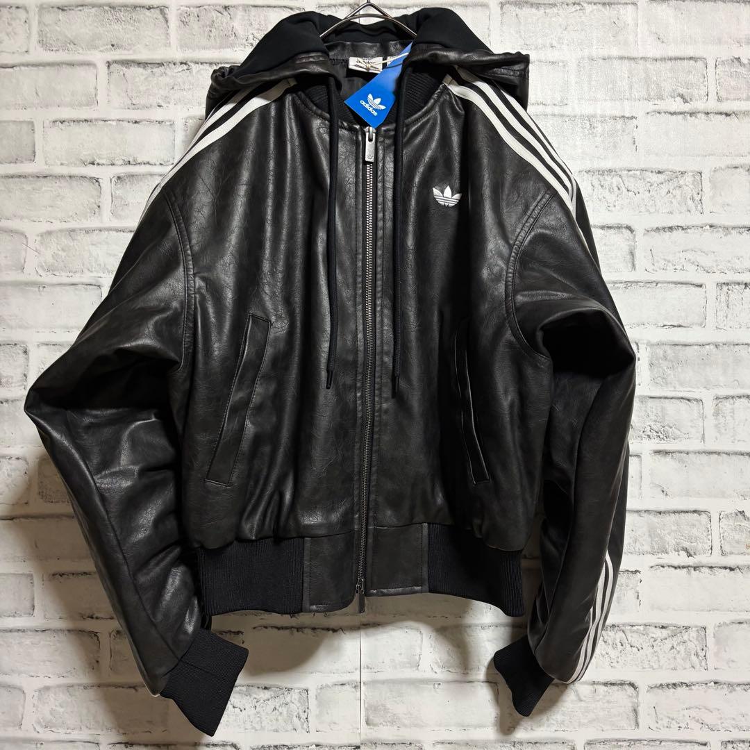 新品XL⭐️ADILENIUMシーズン3 ビンテージ フェイクレザージャケット黒白