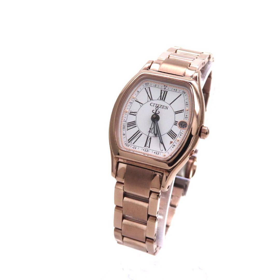 美品 ES9354 51A クロスシー 電波ソーラー シチズン 時計 トノー