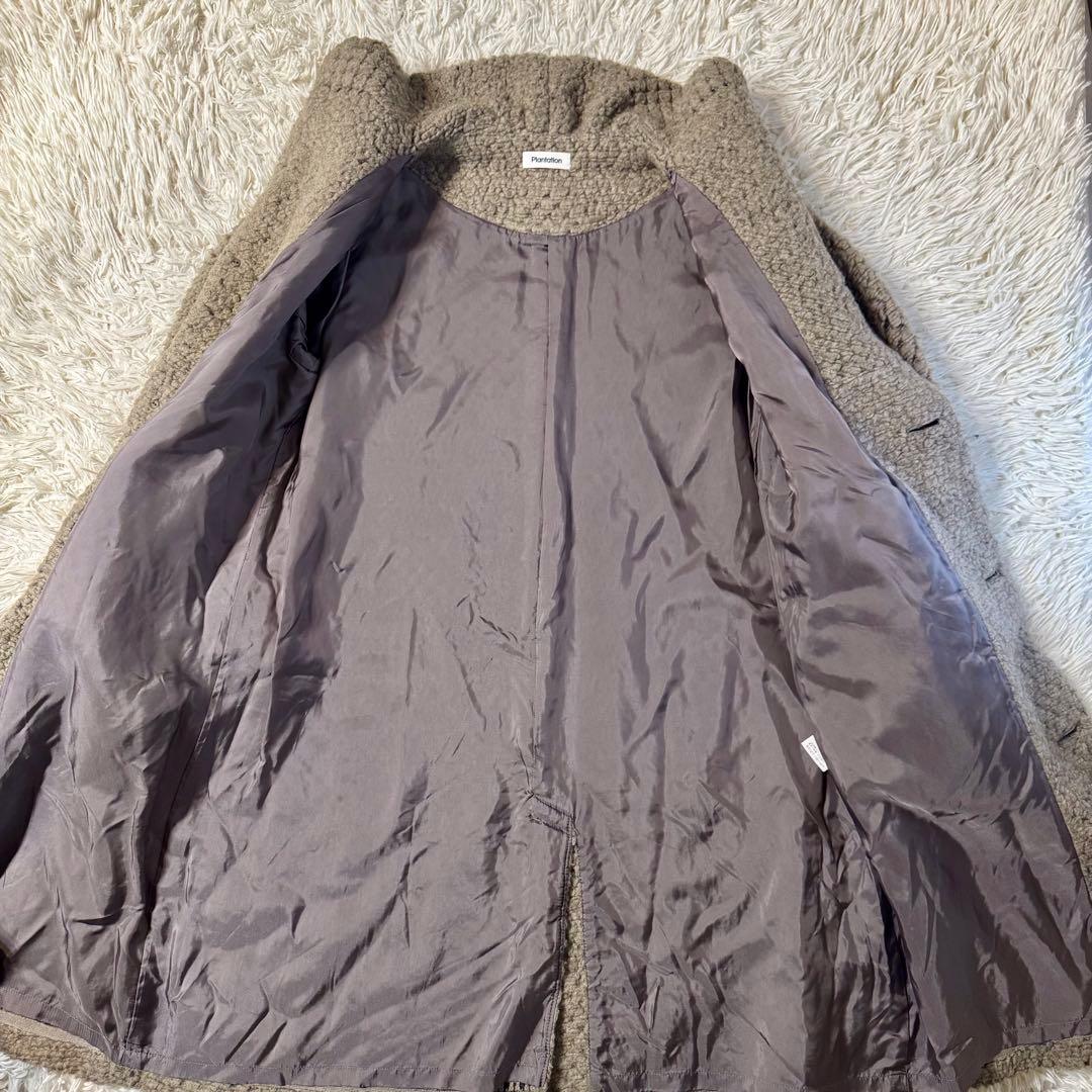 【美品】プランテーション　イッセイミヤケ　モヘア混　ロングコート　M