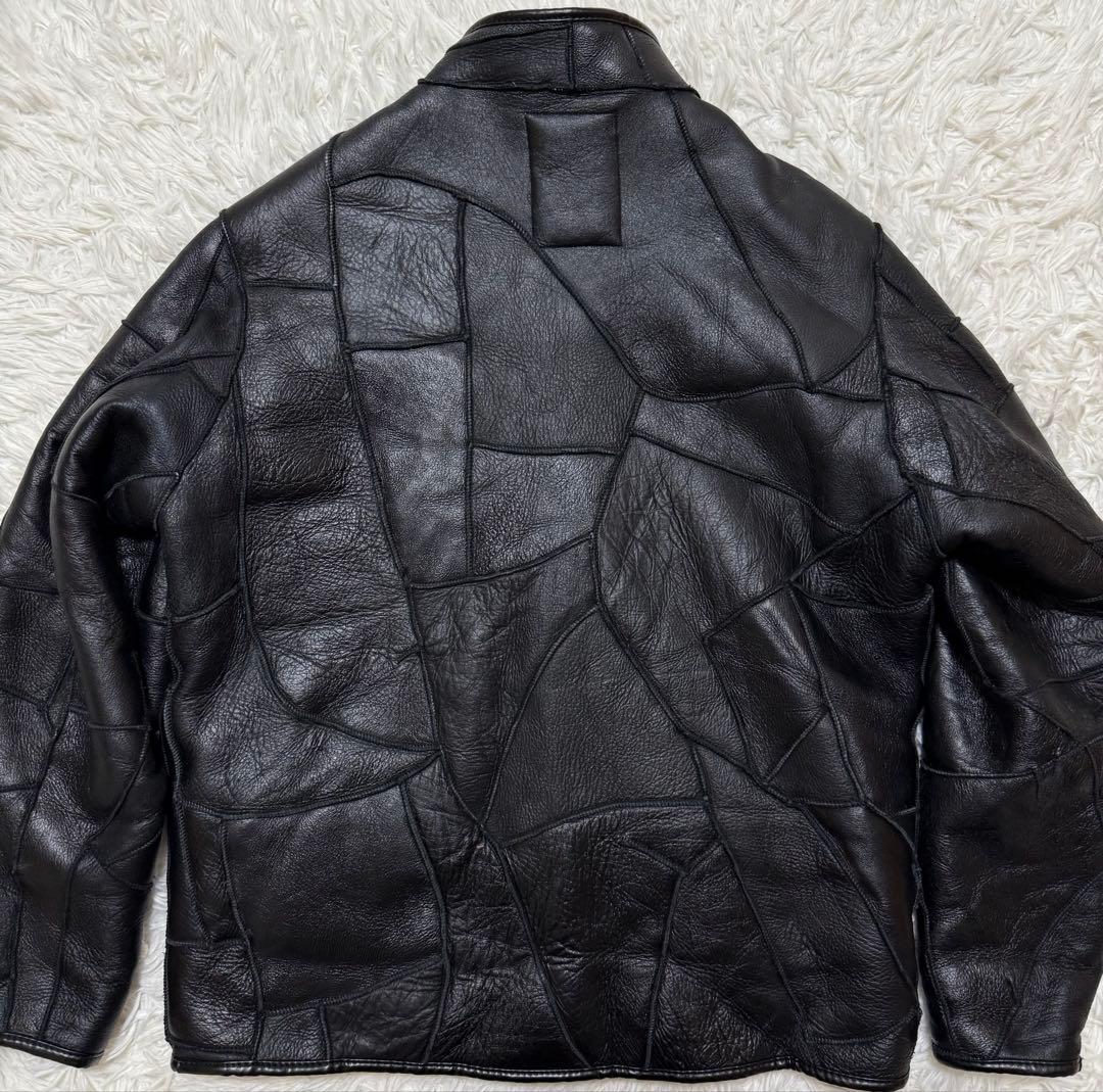 BOLINI ムートンジャケット　シープスキン　リアルムートン　パッチワーク柄