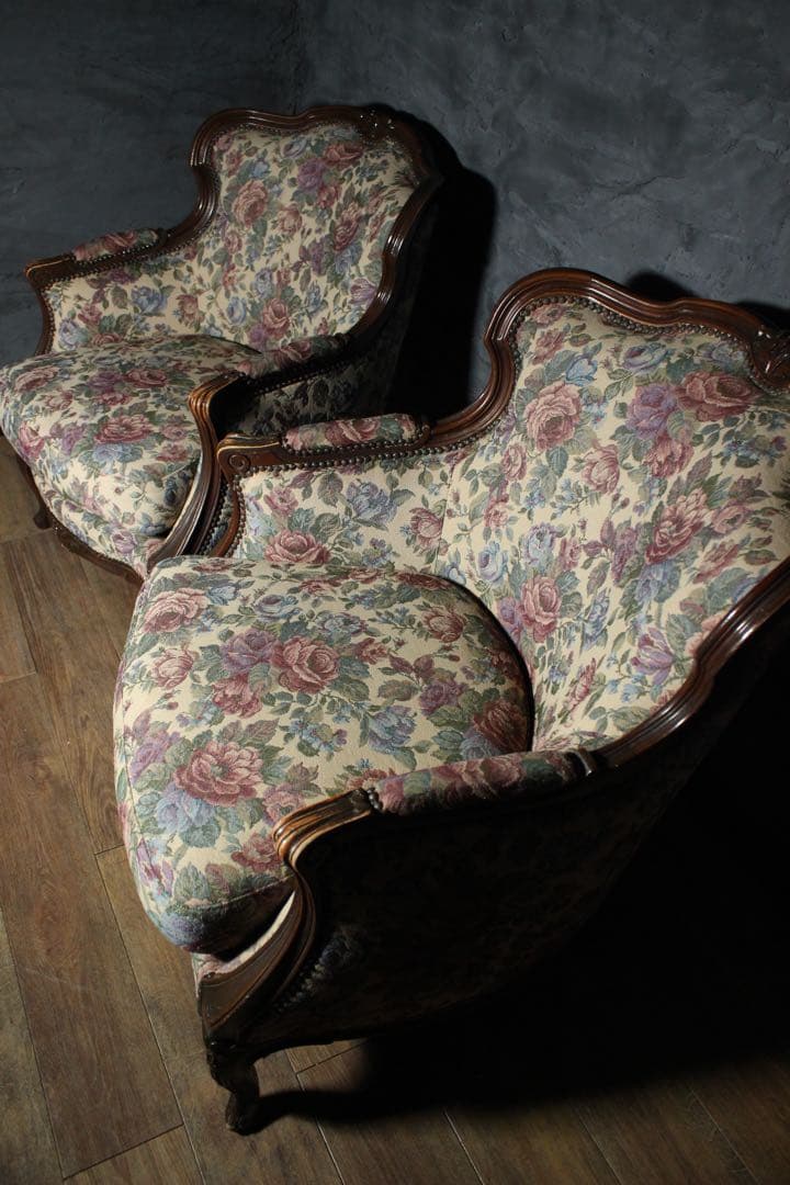 首都圏送無料〜80年代アンティーク　ソファ　テーブルセット　エスハウスインテリア