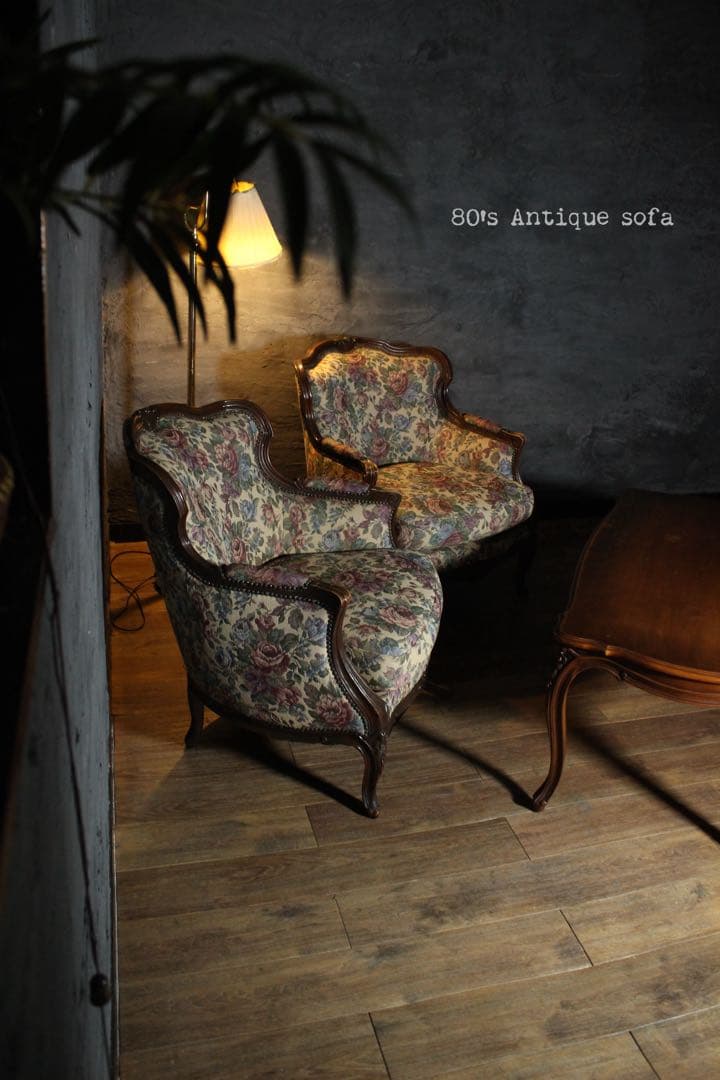 首都圏送無料〜80年代アンティーク　ソファ　テーブルセット　エスハウスインテリア