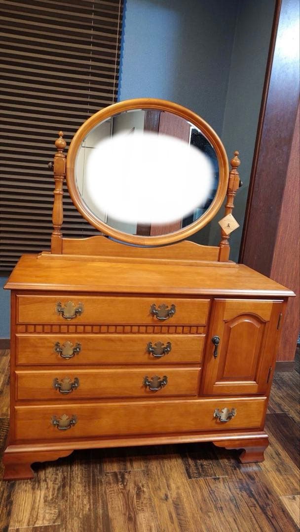 週末セール【新品・未使用】美品 横浜ダニエル チェストドレッサー ラウンド鏡付