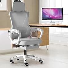 オフィスチェア デスク 通気メッシュ 140°リクライニング オットマン付き