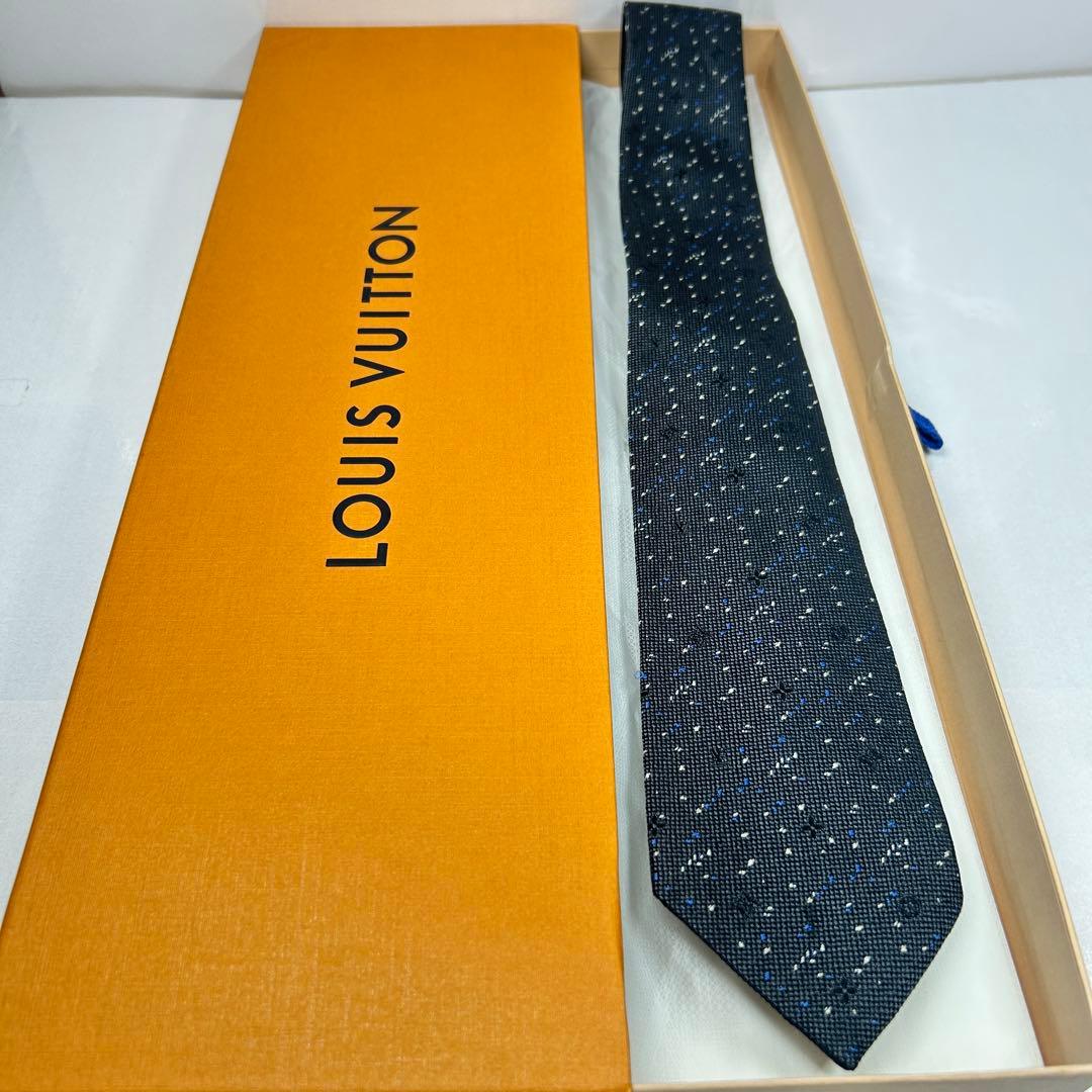 LOUIS VUITTON ルイヴィトン 極美品 ネクタイ モノグラム ブラック