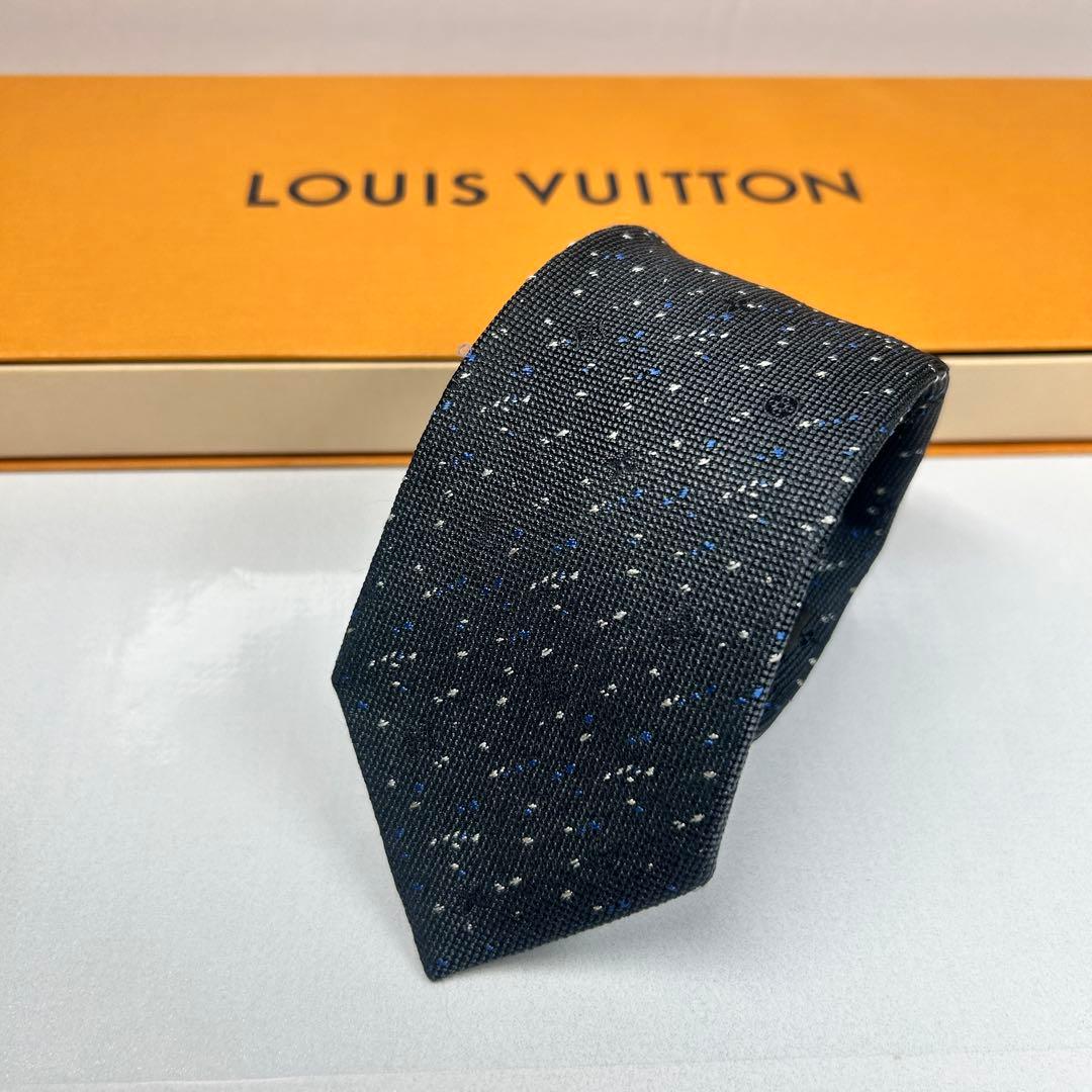 LOUIS VUITTON ルイヴィトン 極美品 ネクタイ モノグラム ブラック