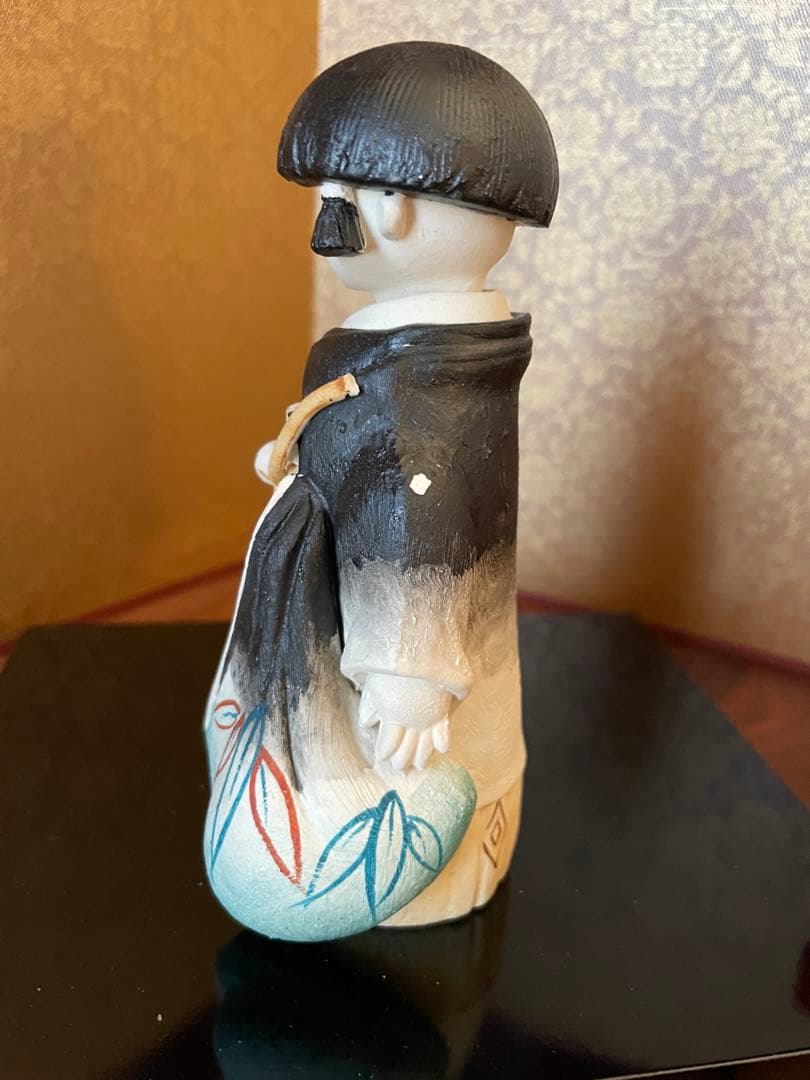 ◉ りんご！新品　ナカドール市松人形　端午の節句 雛人形　台座　屏風付き