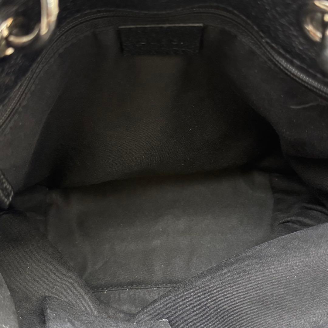 GUCCIグッチ GGキャンバス トートバッグ 金具 プレート 黒 120840