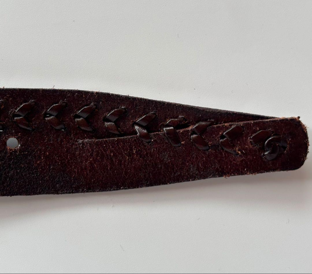 WILLIAM イタリア製 レザーベルト 85 ダークブラウン