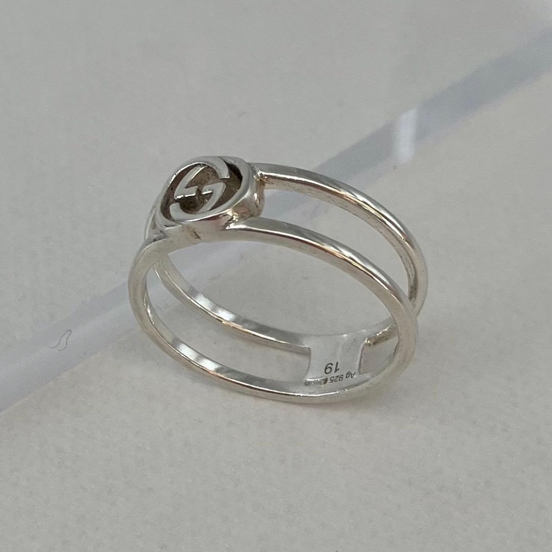 美品 GUCCI グッチ インターロッキング GGロゴ リング 約18.5号