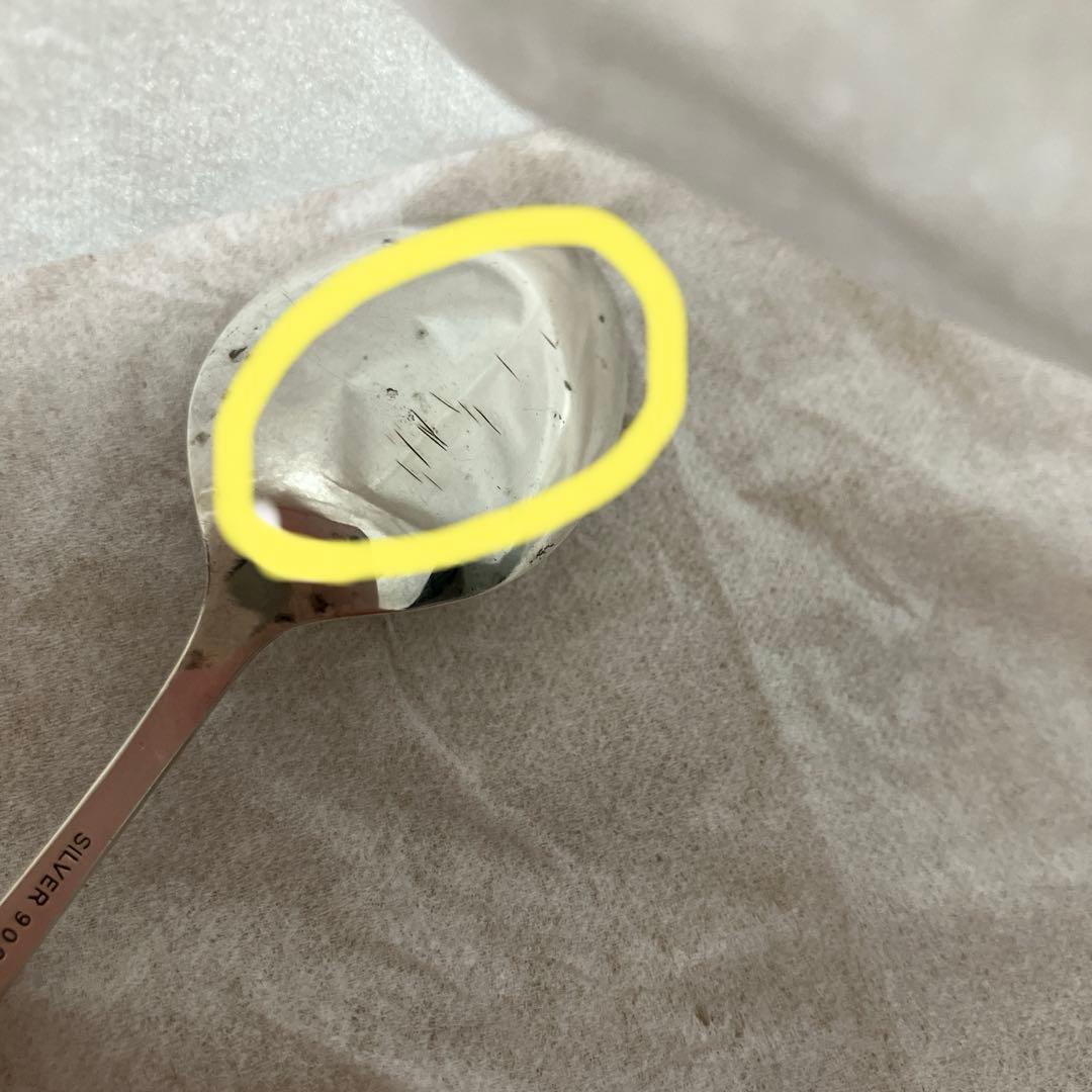 三越　シルバースプーン　銀スプーン　シルバー950 梅　ウメ　マリーゴールド