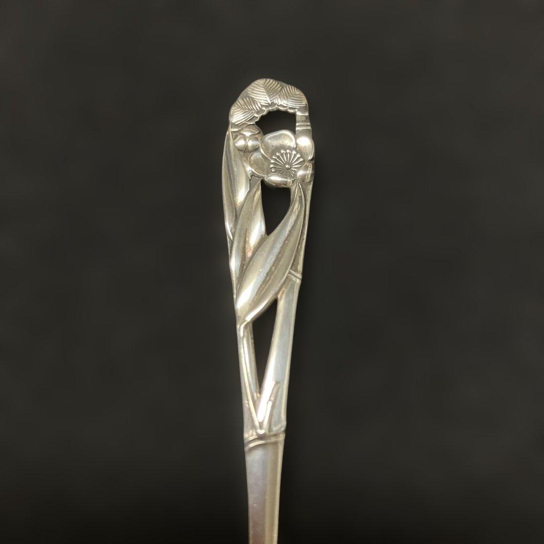 三越　シルバースプーン　銀スプーン　シルバー950 梅　ウメ　マリーゴールド