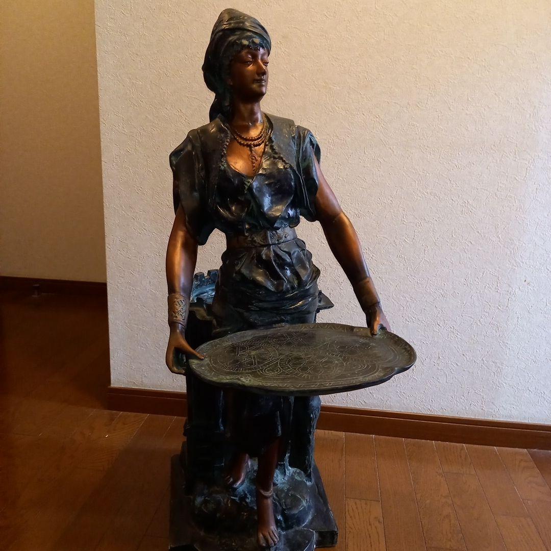 ブロンズ 女性像(92cm) 彫刻 トレイ付き