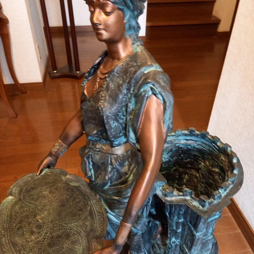 ブロンズ 女性像(92cm) 彫刻 トレイ付き