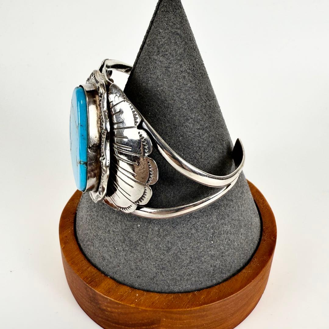 Indian Jewelry ビッグターコイズシルバーバングル シルバー925