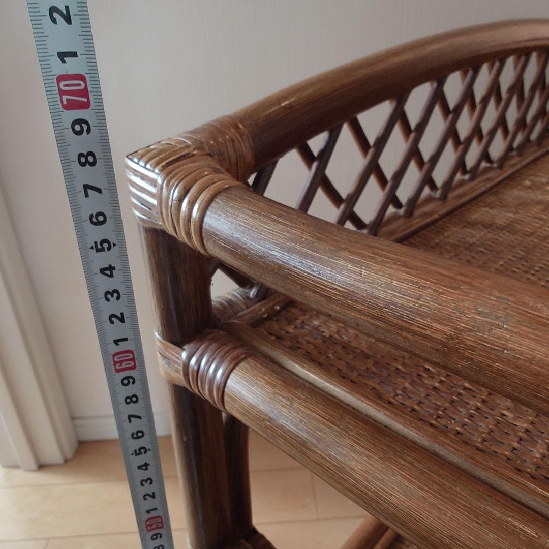 ラタンシェルフ　ラック 2段　ヴィンテージ ラタン 籐家具 収納ラック 花台