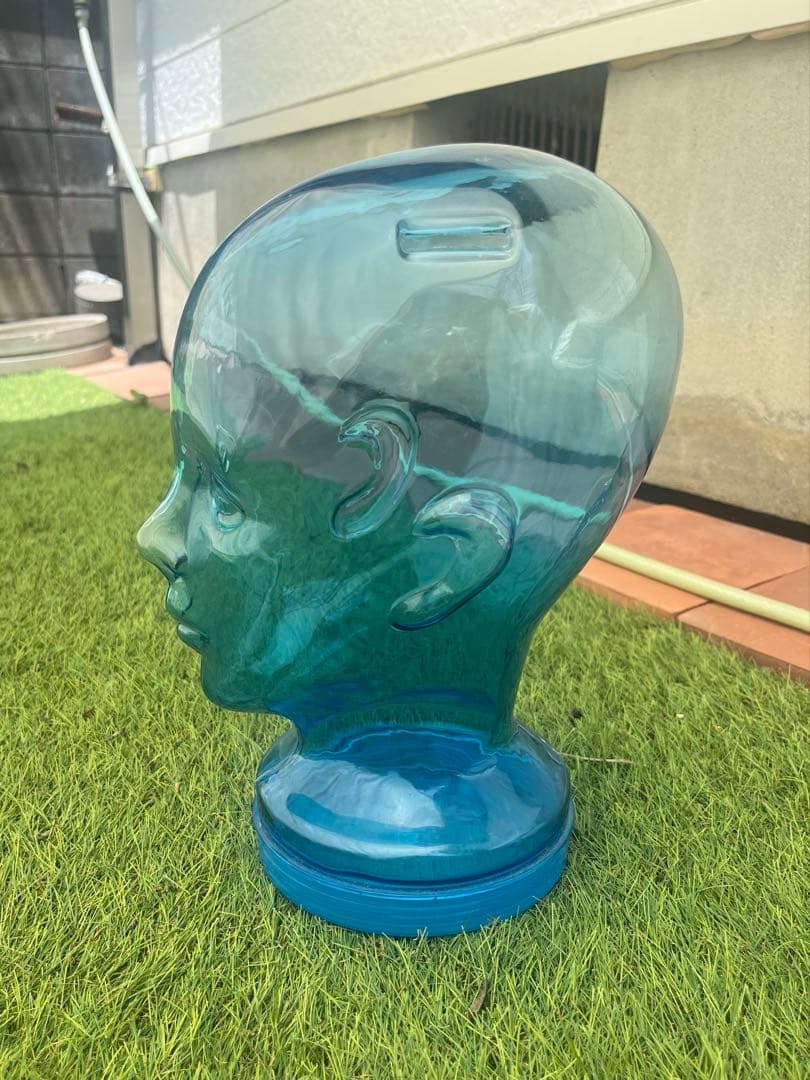 ヘッドマネキン　貯金箱　置物　スペースエイジ　vモダン　オブジェ　アート顔