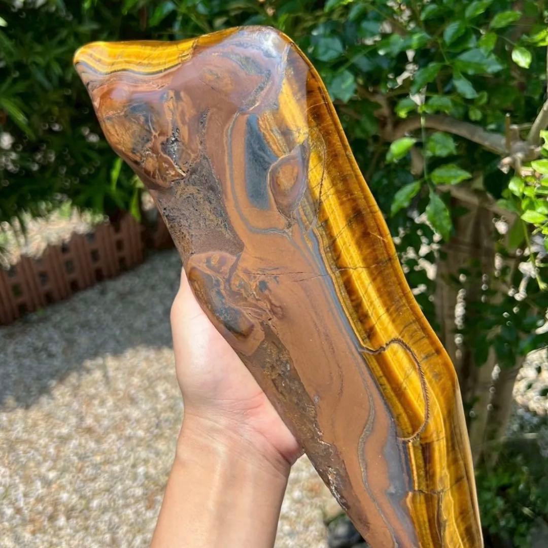 ☆超大型 激レアサイズ☆素敵な色合いと模様☆タイガーアイ 虎目石 原石 天然石