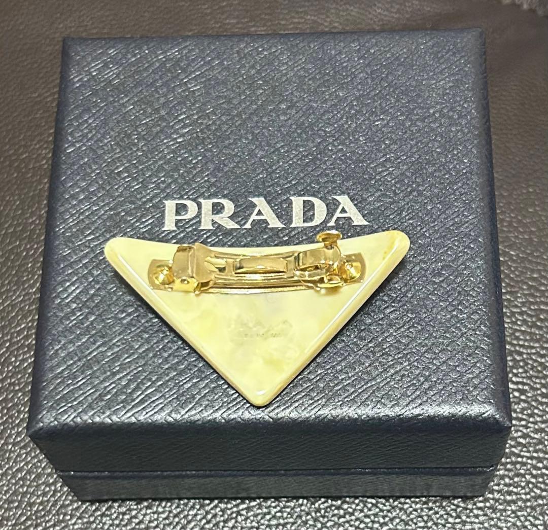 PRADA プラダ　ラインストーン　バレッタ　ヘアクリップ　髪留め　ヘアピン