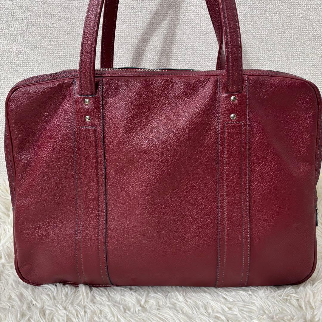 ジャックルコー ハンドバッグ 2層式 レザー ボルドー