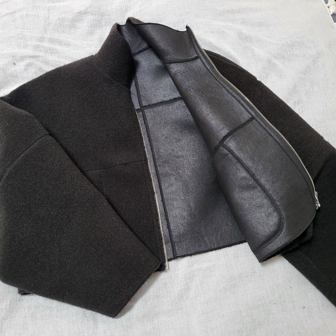 美品☆KBF 2025AW リバーシブルボア短丈ジャケットブラック