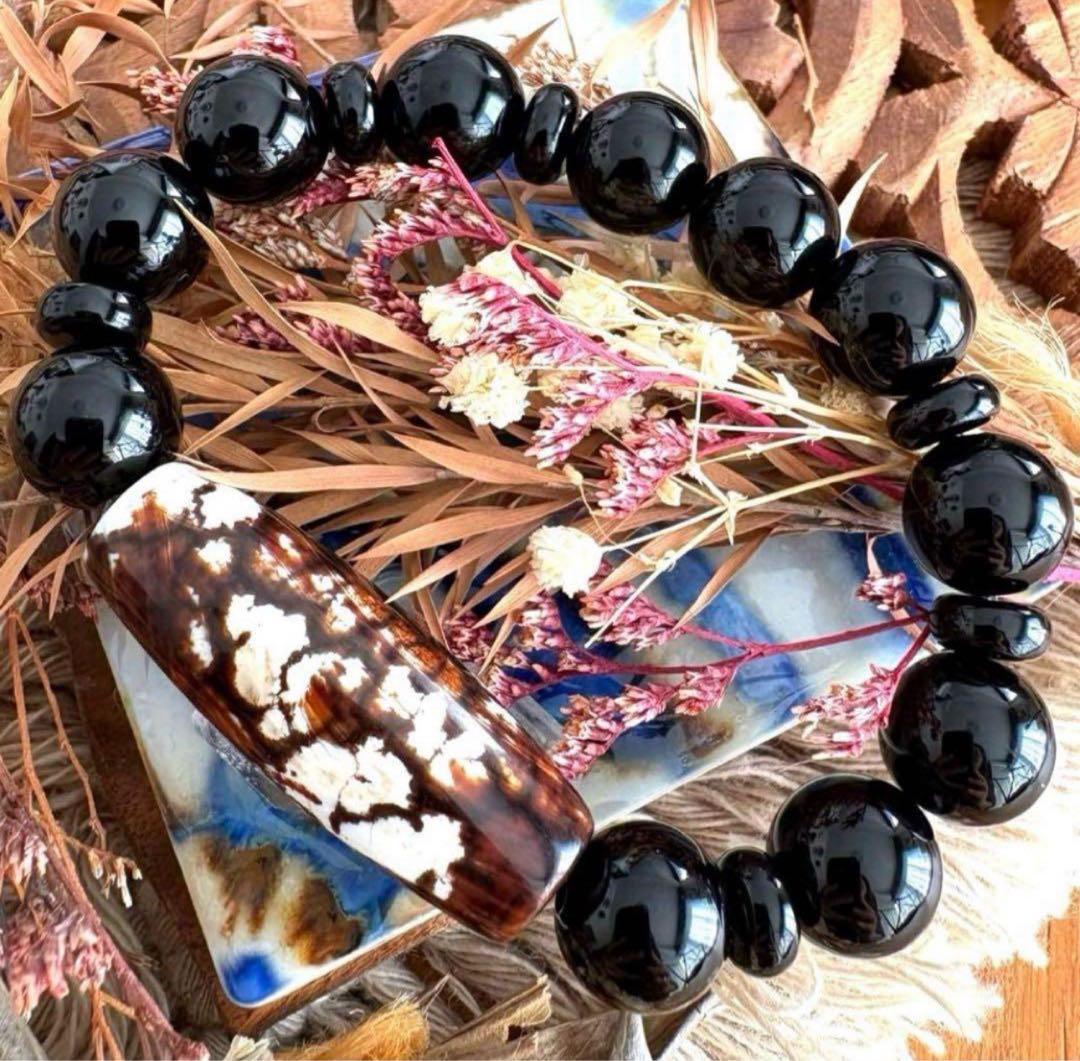 龍紋瑪瑙天珠♥モリオン♥強力グラウディング♥強い守護♥自己肯定感潜在能力引き出し