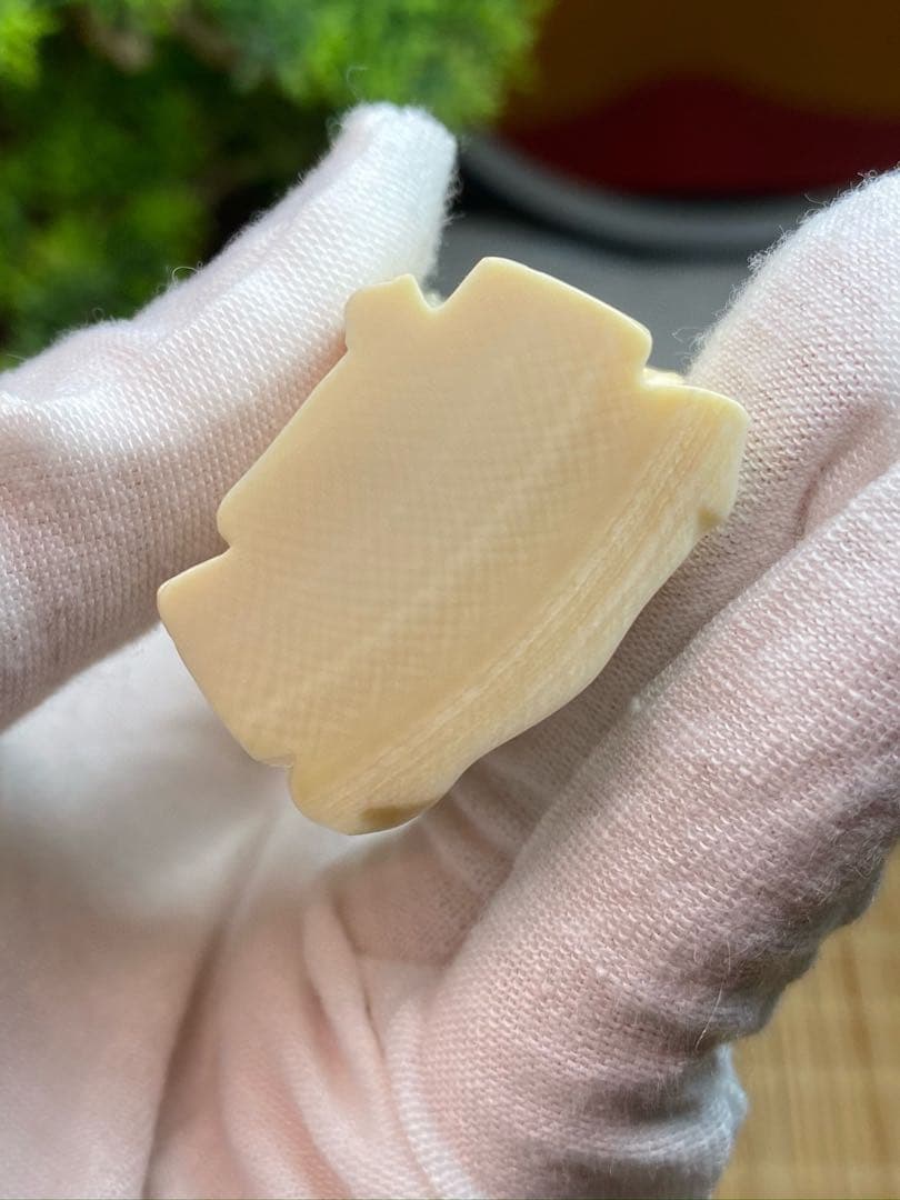 天然マンモス牙美しい手作り彫刻　寿星公　置物