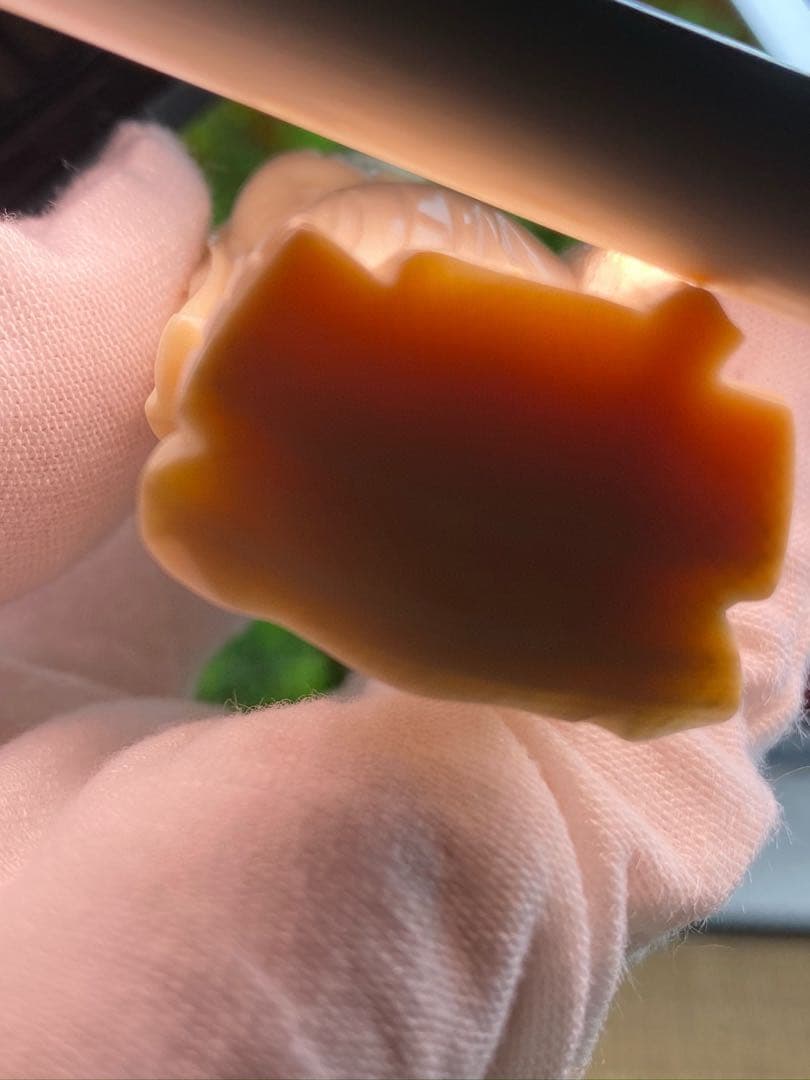 天然マンモス牙美しい手作り彫刻　寿星公　置物