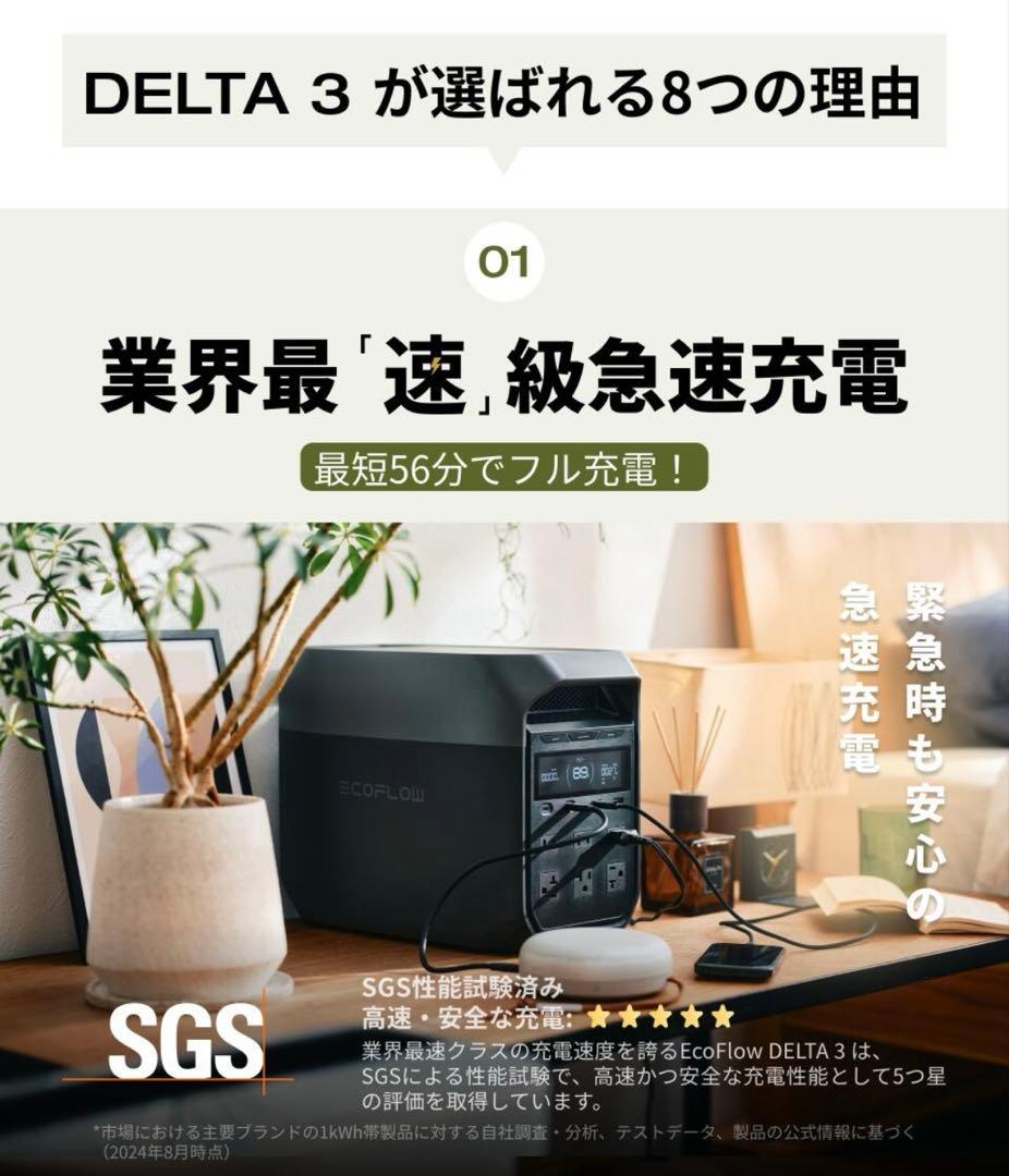 新品未開封 EcoFlow デルタ３ DELTA3 ポータブル電源 1024Wh