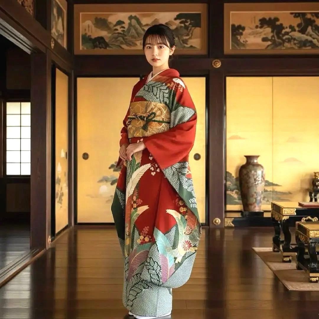 振袖フルセット　高身長　絞り　桐の柄 金彩友禅手刺繍　成人式振袖　振袖　裄丈69