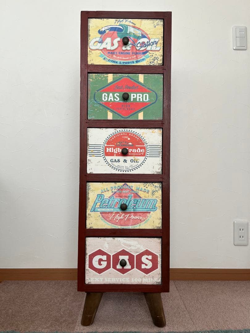 ヴィンテージ風 5段チェスト