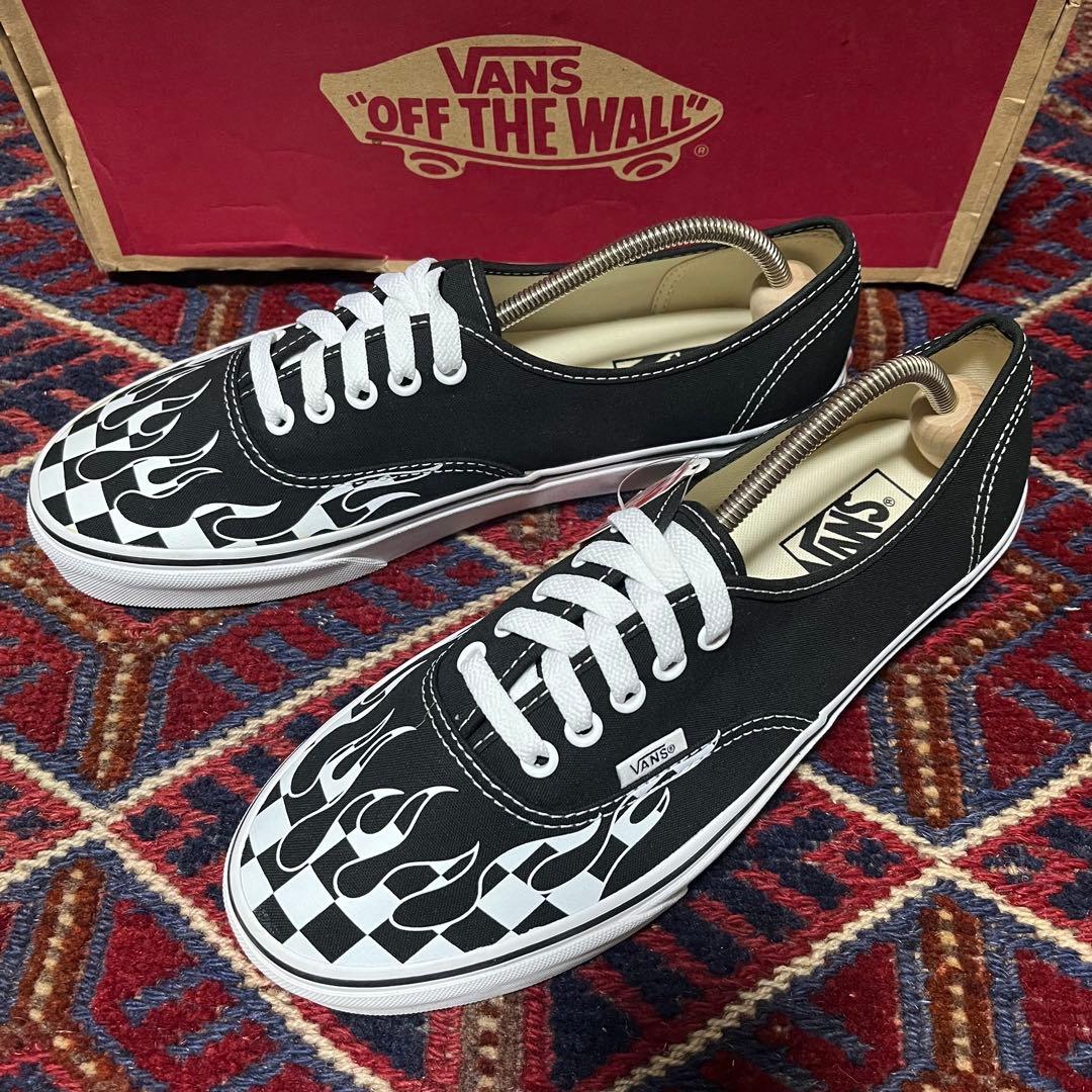 靴 VANS AUTHENTIC CHECKER FLAME BLACK