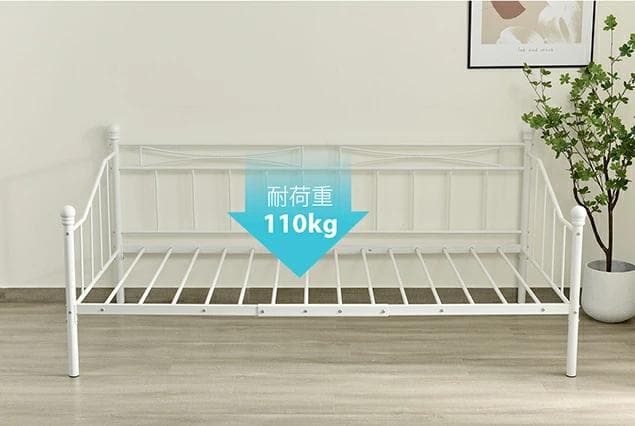 超人気！北欧風 1人用 シングルベッド 耐震 【ホワイト】