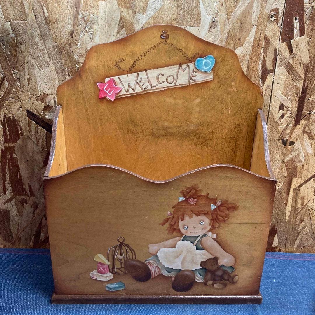 木製収納ボックス WELCOME デザイン