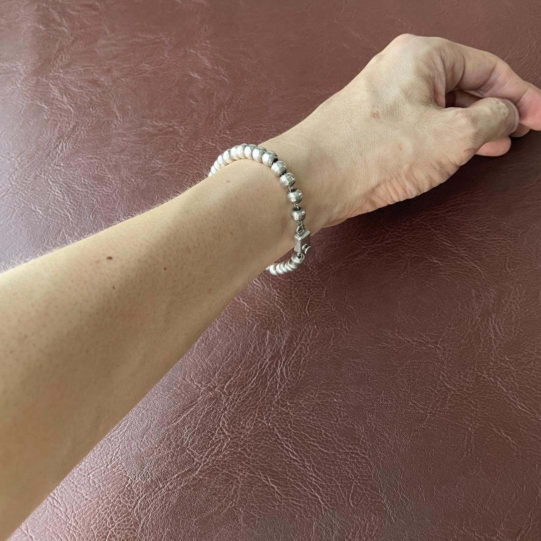 ビンテージシルバー925 ボール ビーズブレスレット メキシコ製 メンズ 希少