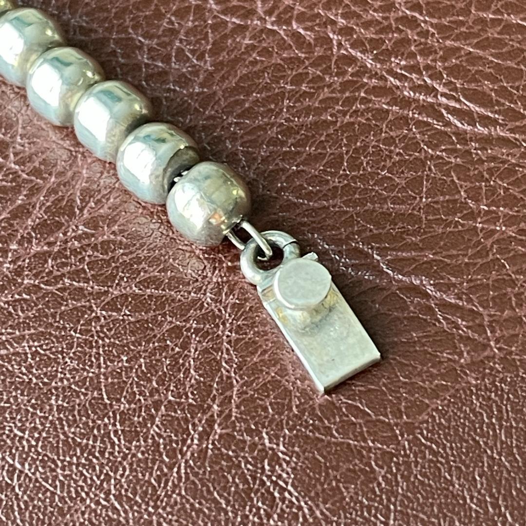 ビンテージシルバー925 ボール ビーズブレスレット メキシコ製 メンズ 希少